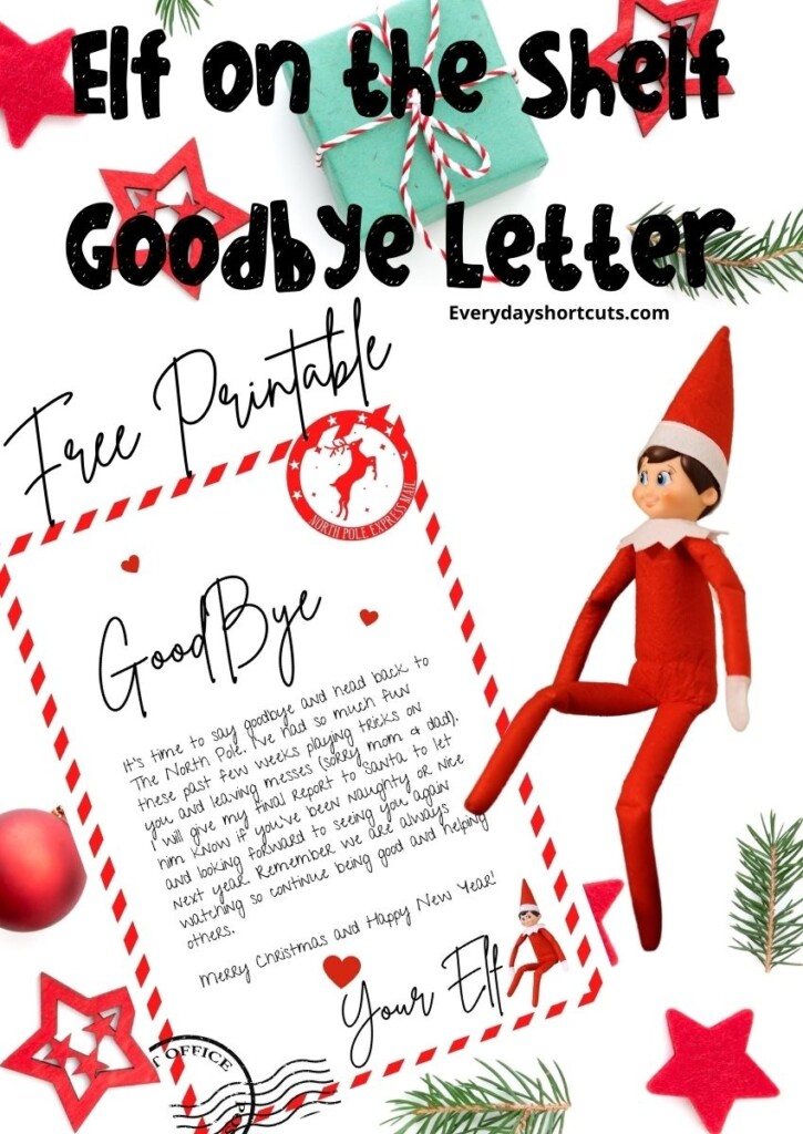 Goodbye Elf Letter Free Printable