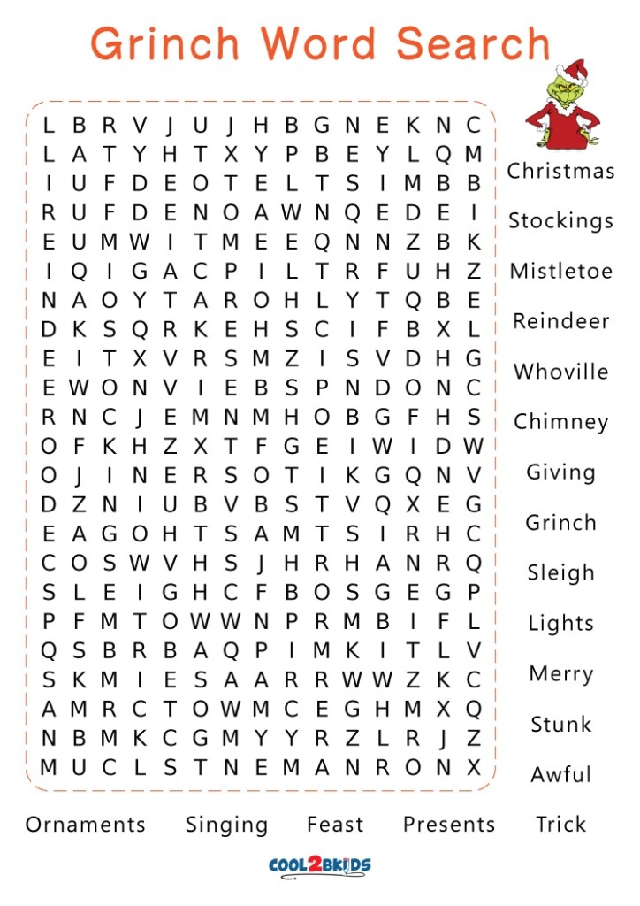 Grinch Word Search Free Printable Word Search Maker