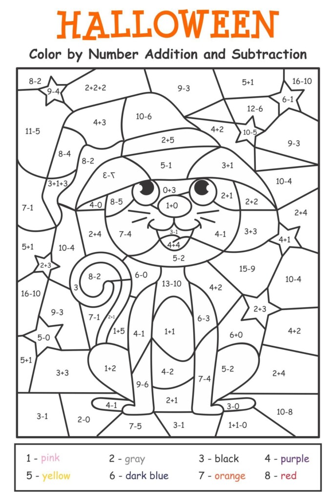 Halloween Addition Color By Number 25 Free PDF Printables 