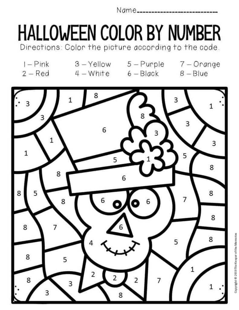 Halloween Color By Number Printable Free Printable Word Searches