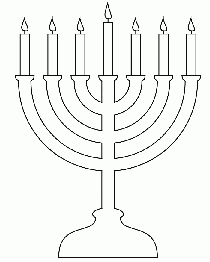 Hanukkah Menorah Coloring Page