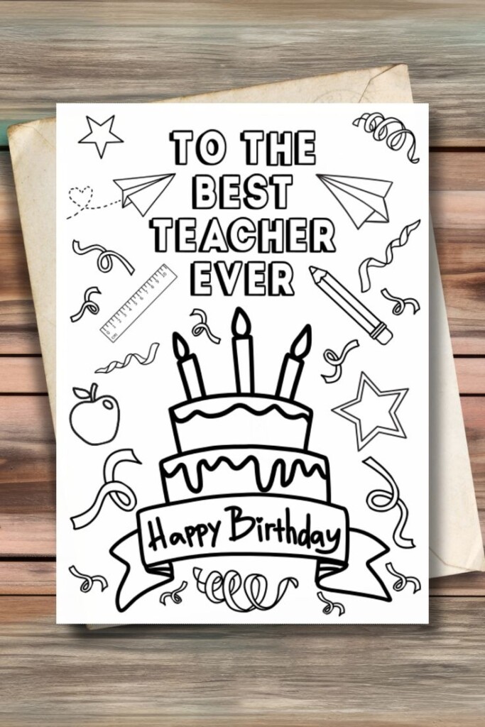 Happy Birthday Teacher Card Printable