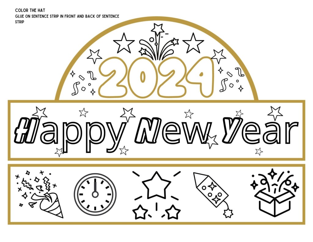 Happy New Years Hat Printable Hat Kindergarten Primary Grades 
