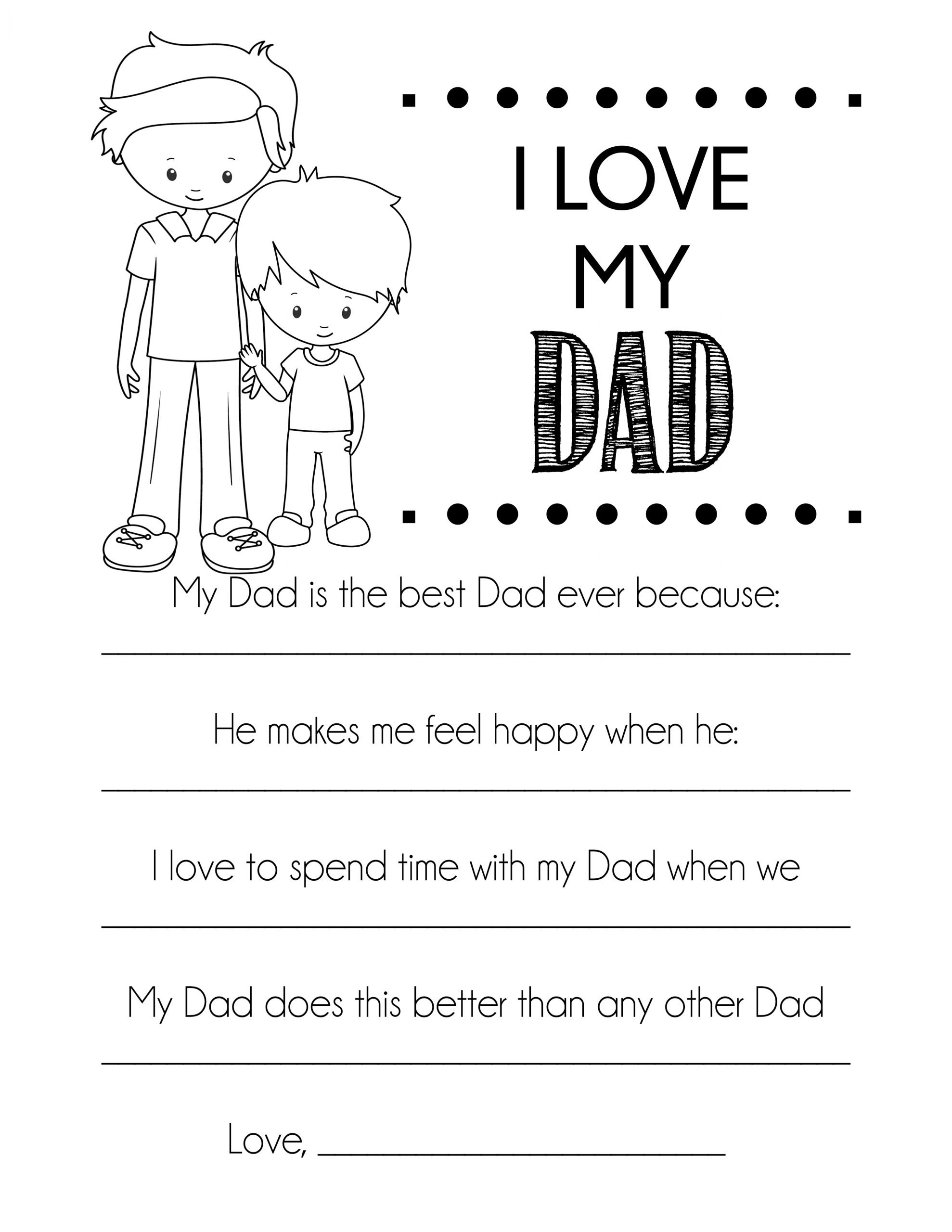 I Love My Dad Father Son Card For Fathers Day Free Printable My