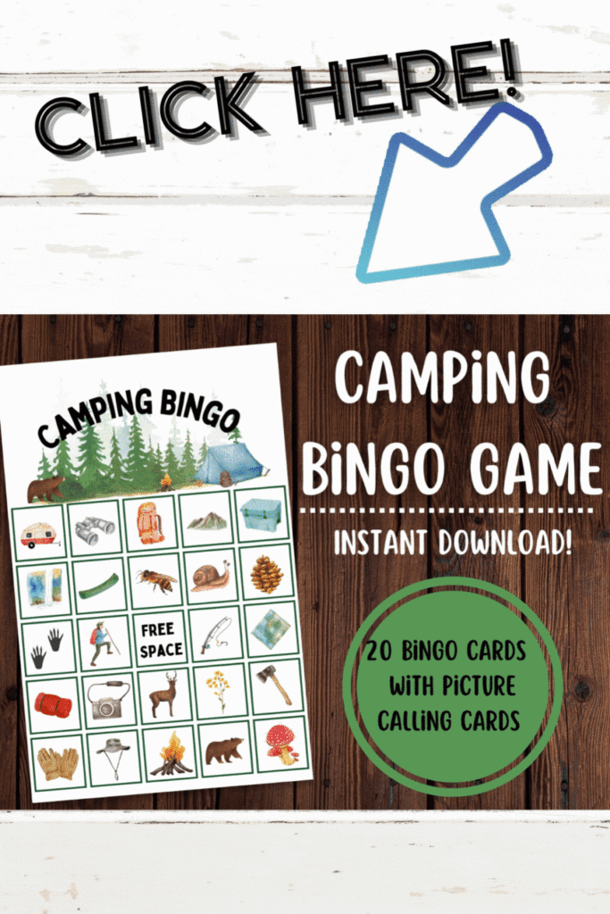 Kid Games Bingo Games Games For Kids Camping Bingo Free Space 