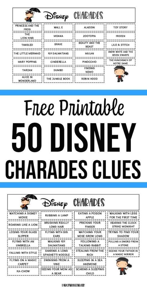 Kids TV Show Charades Cards Free Printable Charades Game 59 OFF