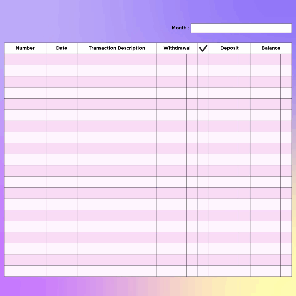 Large Print Check Register Printable Free Printable Templates