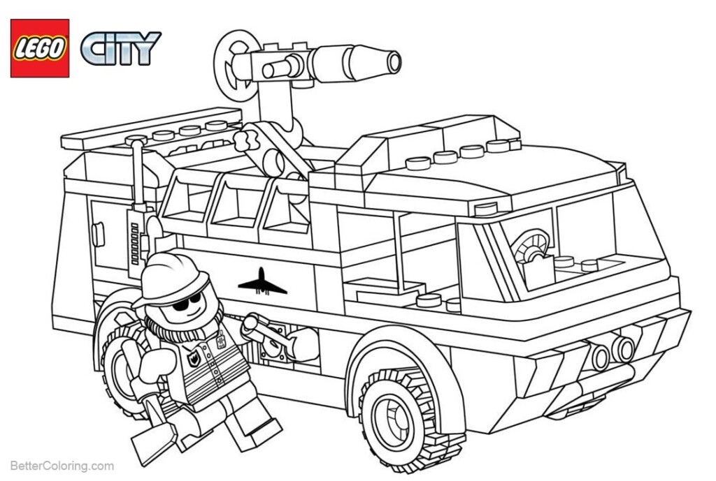 Lego City Fireman Coloring Pages Free Printable Coloring Pages