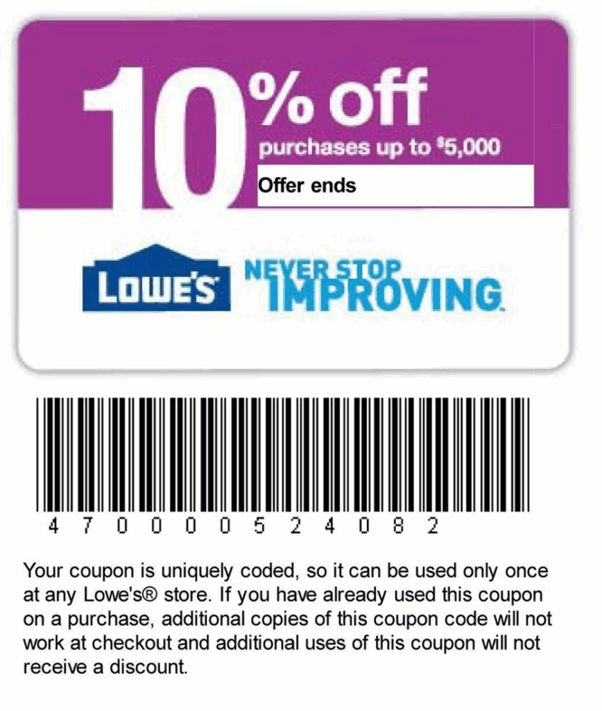 Lowes 10 Coupon Printable Printable Word Searches