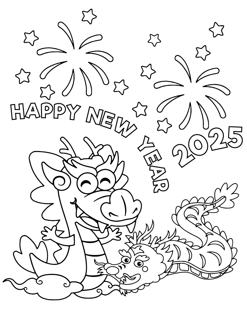 Lunar New Year 2025 Coloring Pages Printable Nicky Sharona