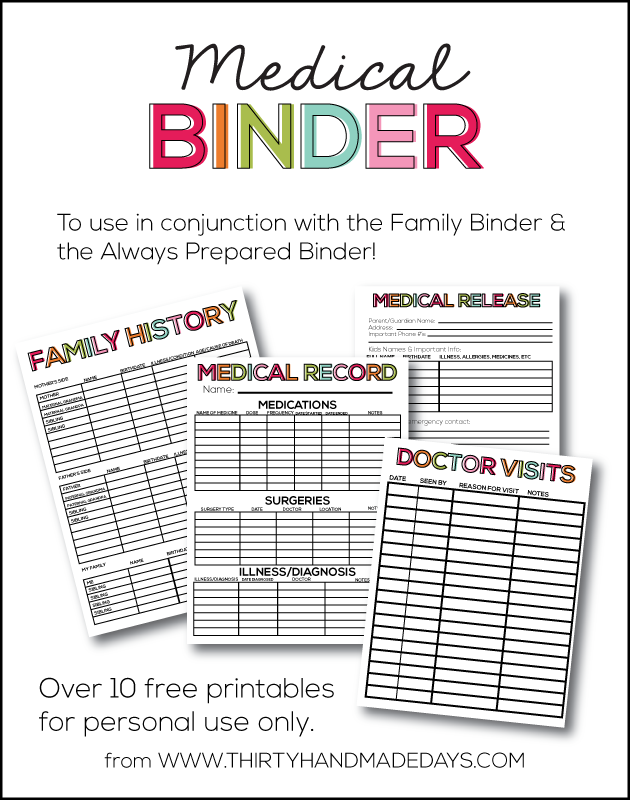 Medical Organizer Free Printable Medical Binder Forms Printable Forms 