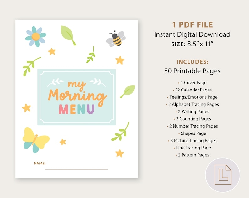 Morning Menu Printable Pack Morning Menu Bundle Morning Etsy
