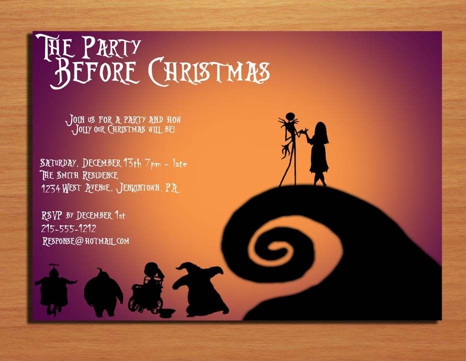 Nightmare Before Christmas Birthday Invitation Template
