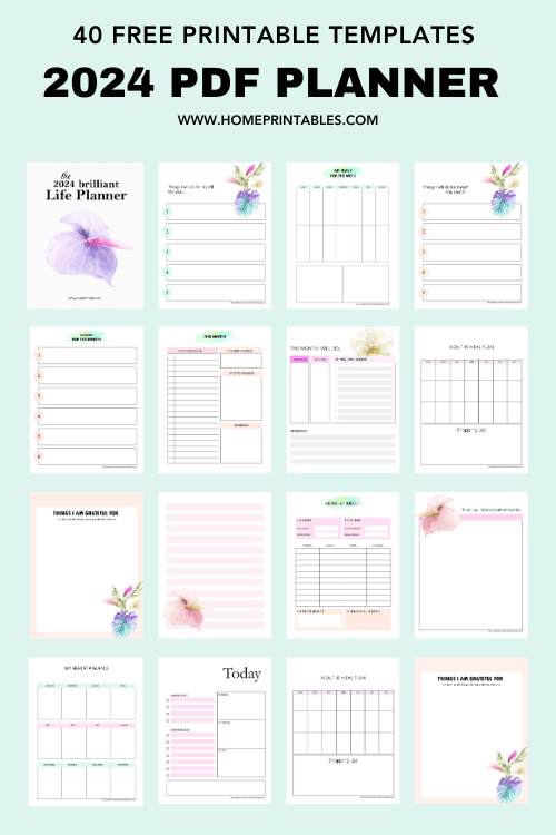 Planner 2024 PDF 40 Beautiful Free Printables To Download Now 