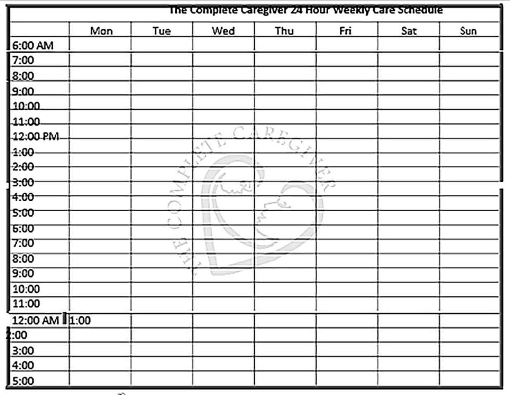 Printable 24 Hour Report Sheet