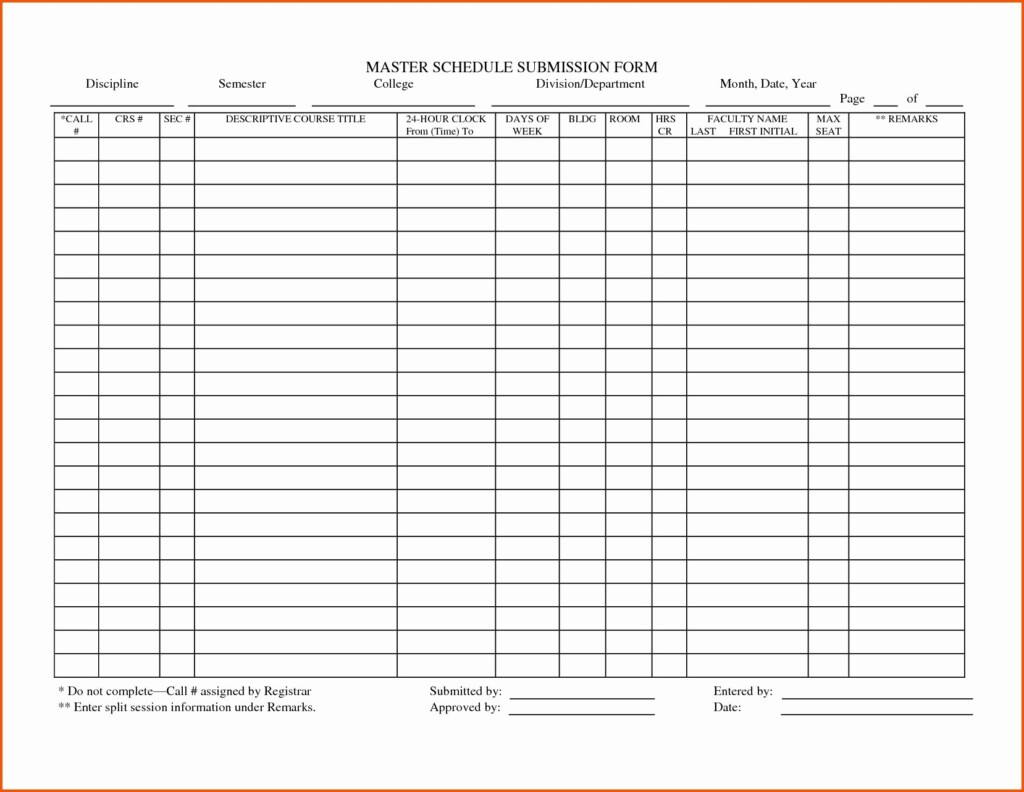 Printable 24 Hour Report Sheet
