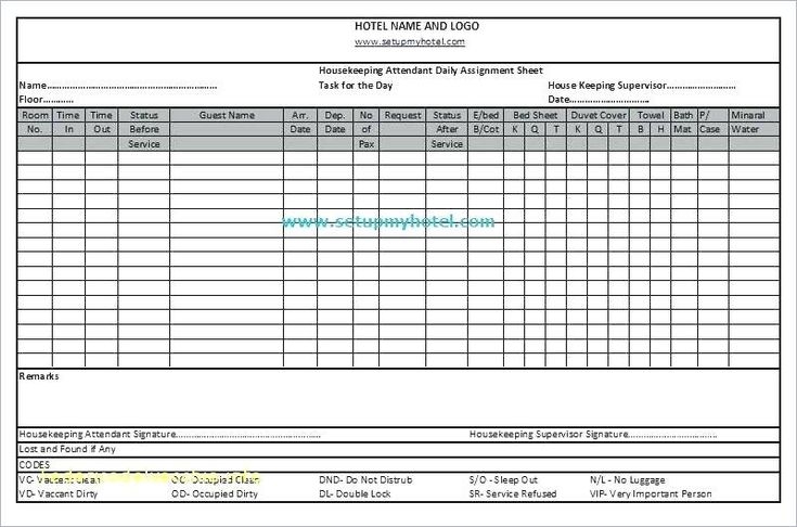 Printable 24 Hour Report Sheet