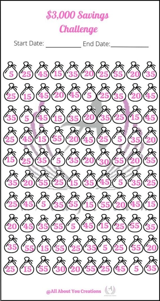 Printable 5000 Savings Challenge Dev onallcylinders