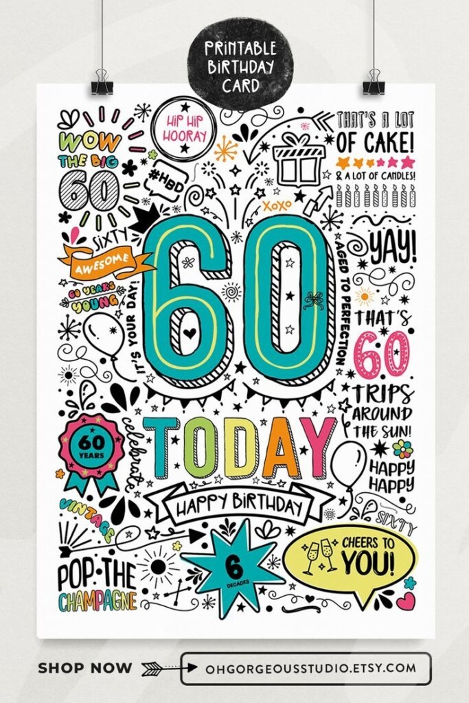 Printable 60th Birthday Cards
