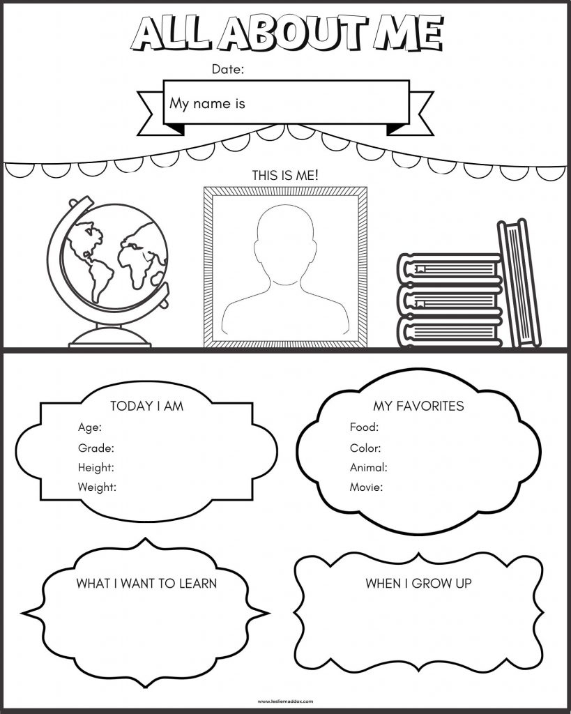 Printable All About Me Coloring Pages