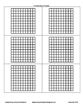 Printable Base Ten Blocks By Bishop 39 s Blackboard TPT