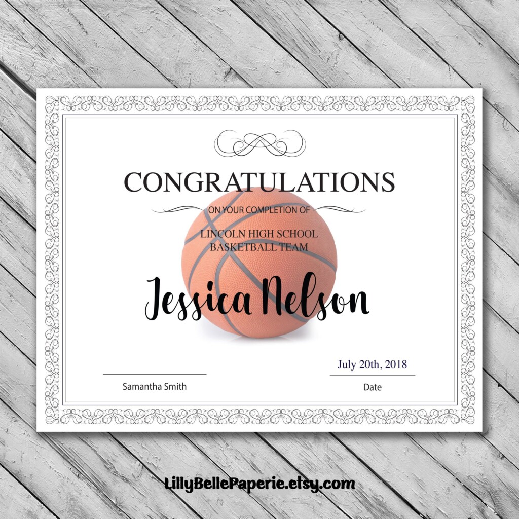 Printable Basketball Certificates Printable Calendars AT A GLANCE