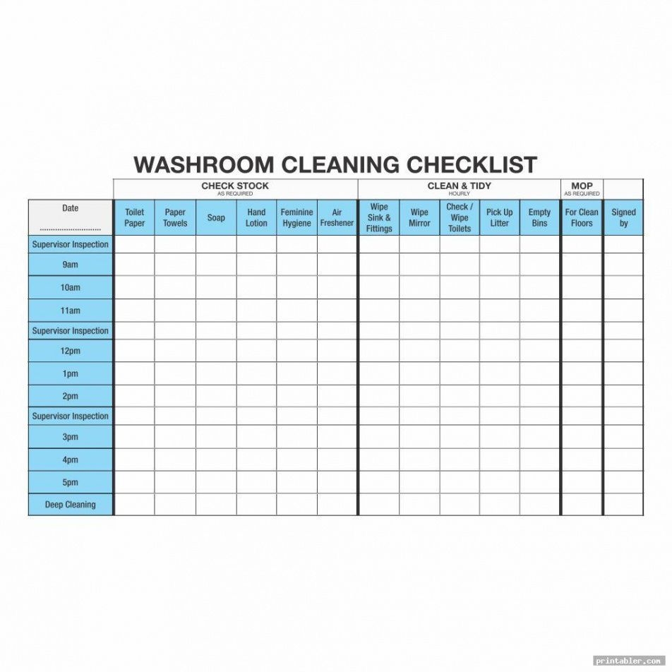 Printable Bathroom Cleaning Log Template Printable Gridgit Bathroom 