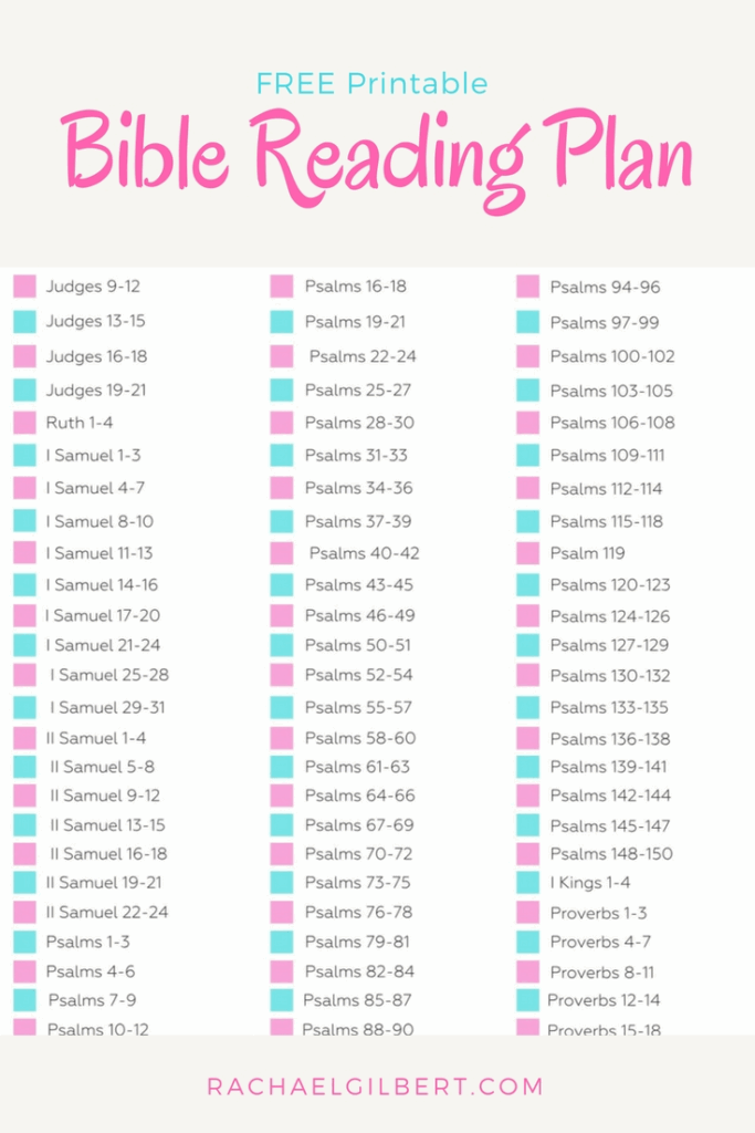 Printable Bible Reading Chart