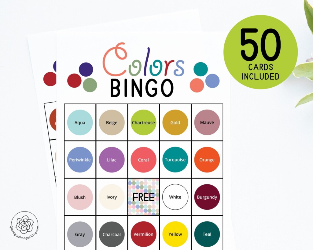 Printable Bingo Cards Colours Printable Lab