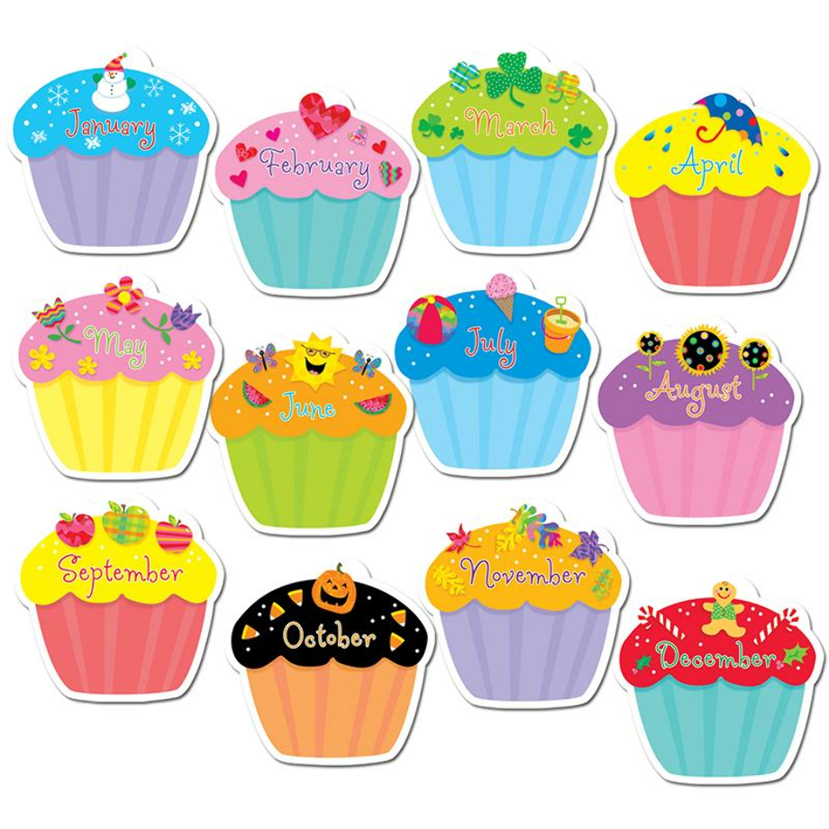 Printable Birthday Month Cupcakes Bushokukoka1