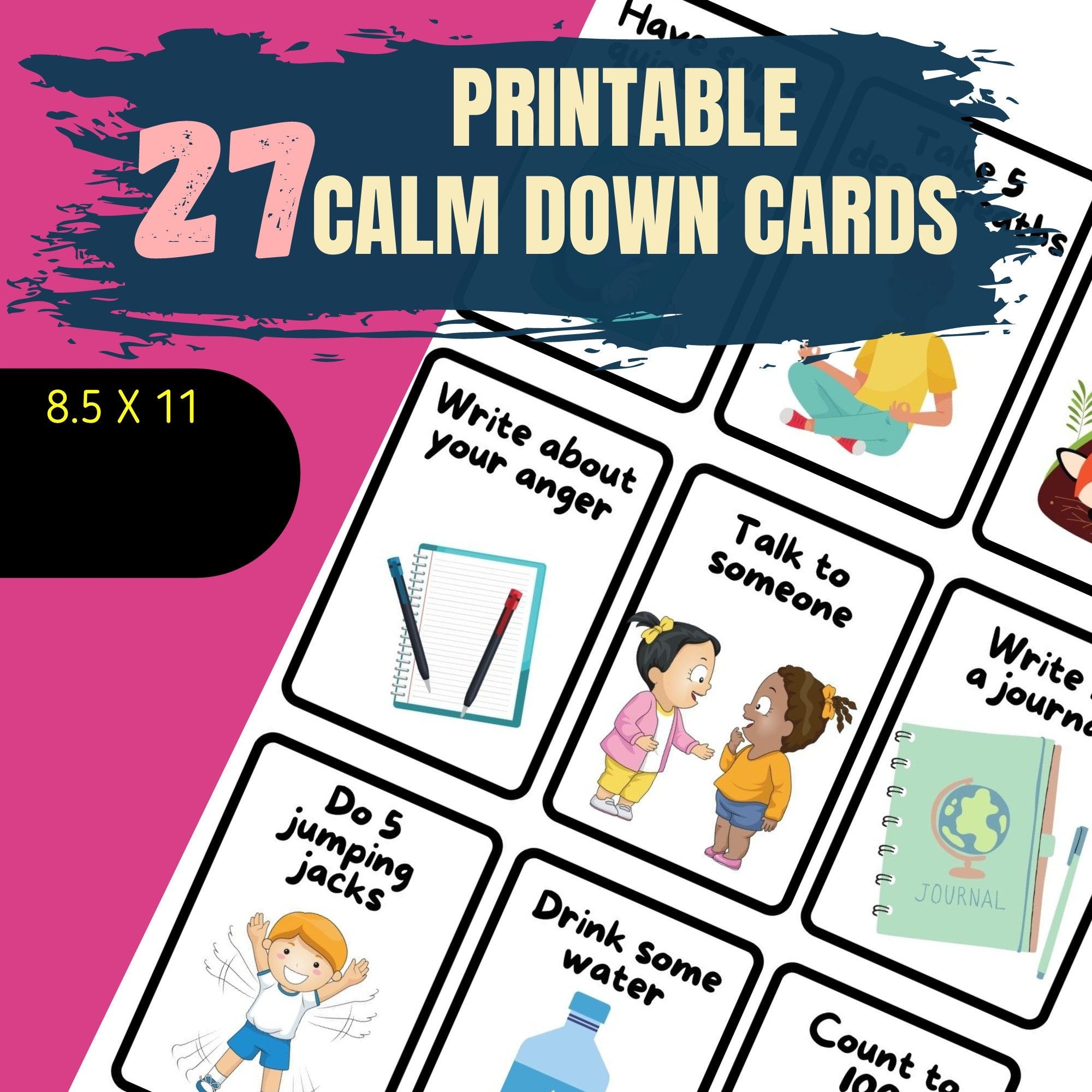 Printable Calm Down Cards Calming Strategy Cards Printable Coping