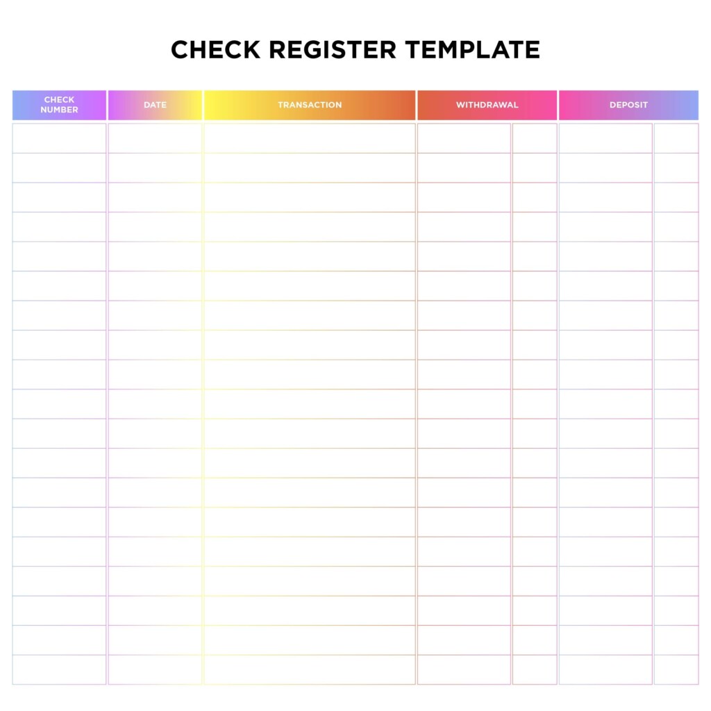Printable Check Register Printable Check Register Book Free Images