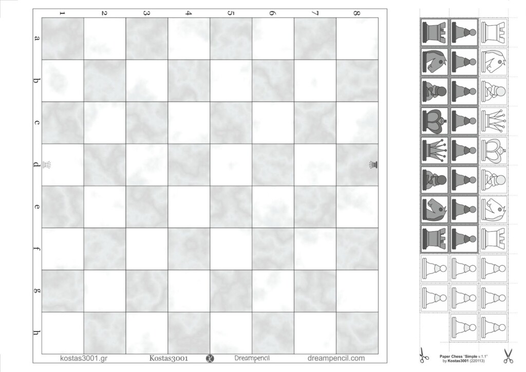 Printable Chess Board A4 Printable Board