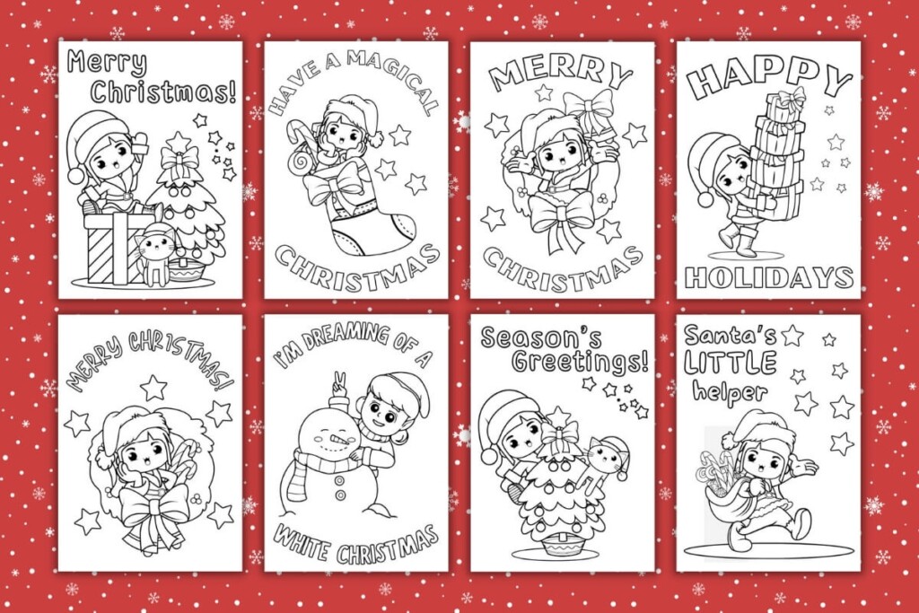 Printable Christmas Cards To Color For Kids Worksheets Library