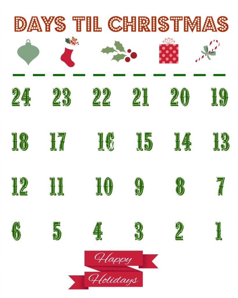 Printable Christmas Countdown Calendar 2025 Amanda Meza