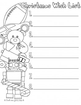 Printable Christmas Wishlist For Santa Free Kids Coloring Pages Printable