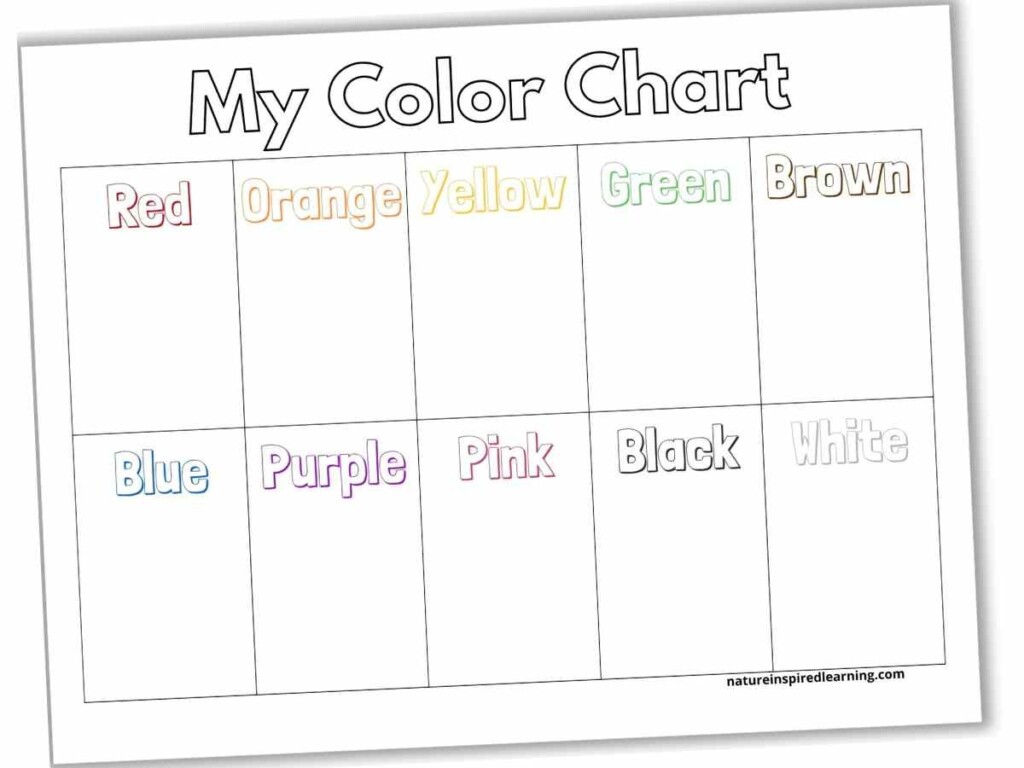 Printable Color Chart Pdf Infoupdate