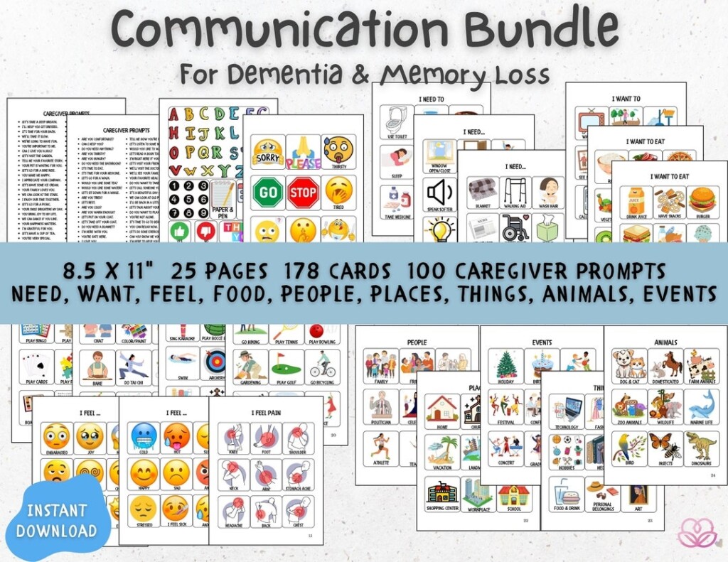 Printable Communication Cards For Dementia