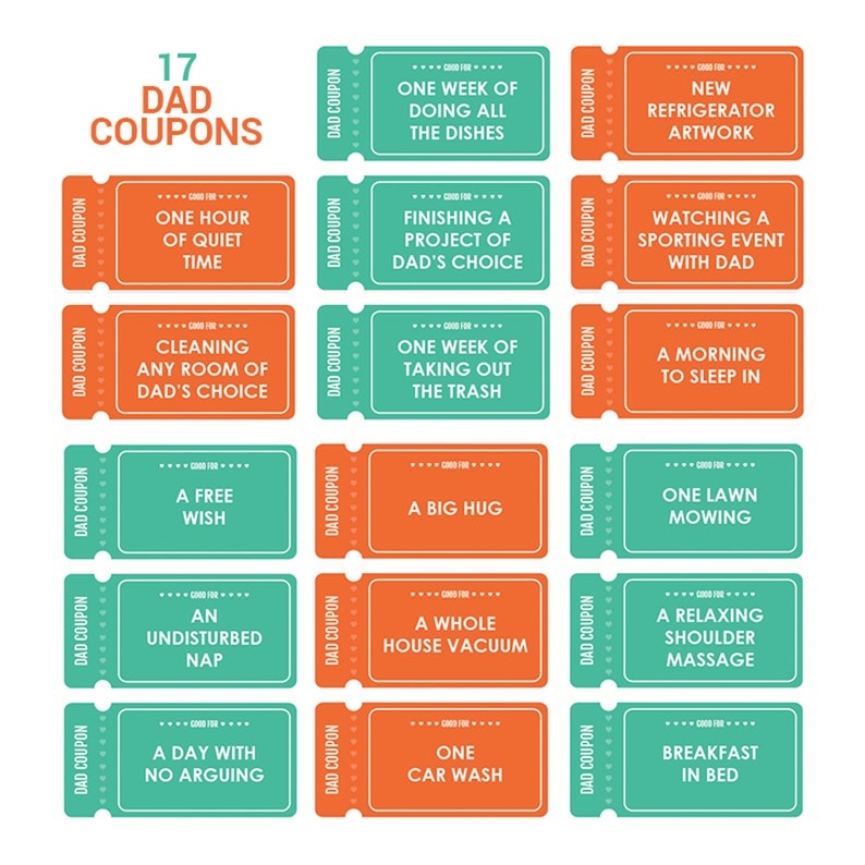 Printable Coupon Book For Dad