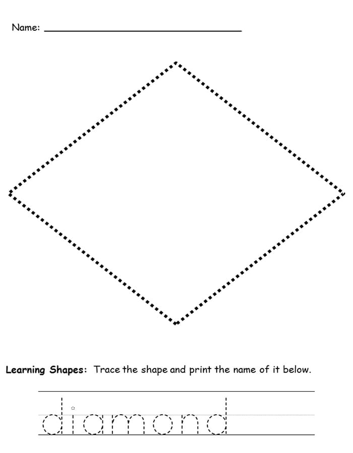 Printable Diamond Shape Tracing Worksheet Free Download And Print For