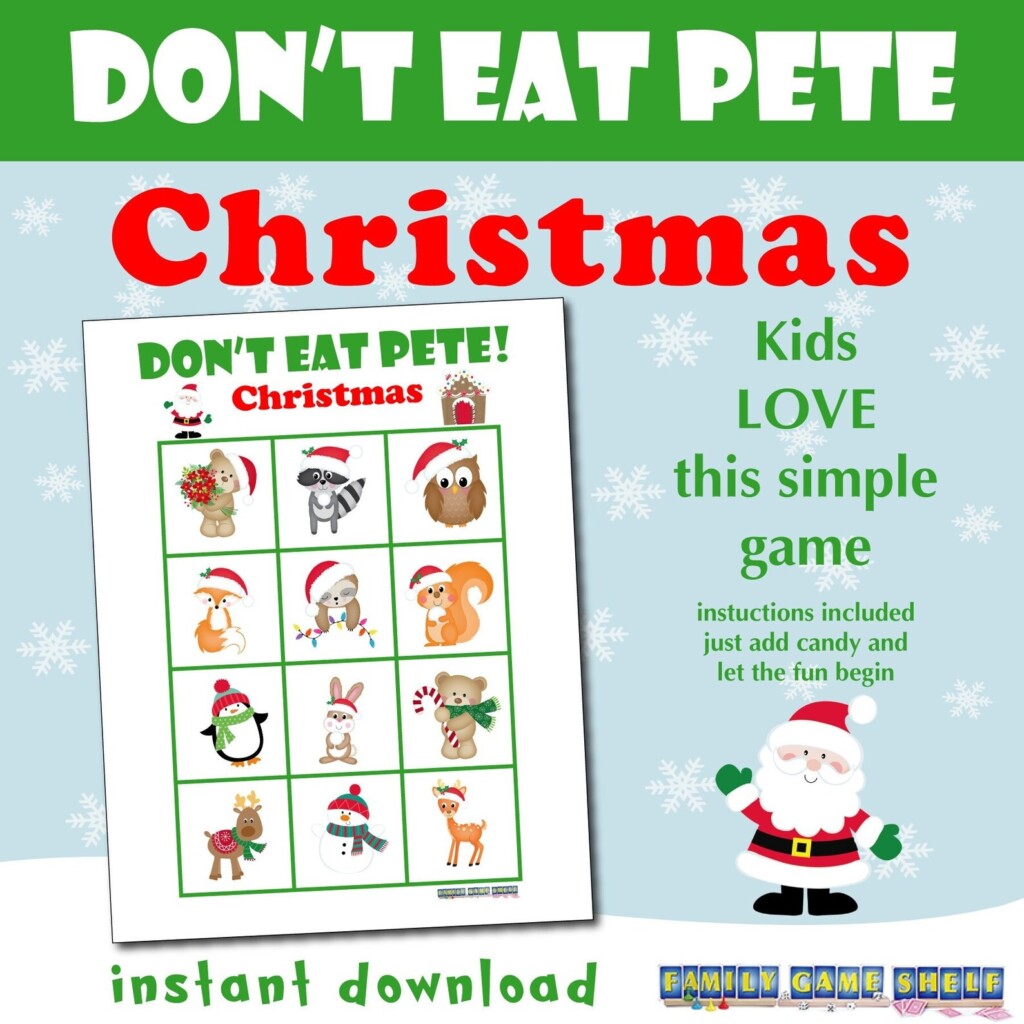 Printable Don 39 t Eat Pete Christmas Themed Game For Kids Etsy