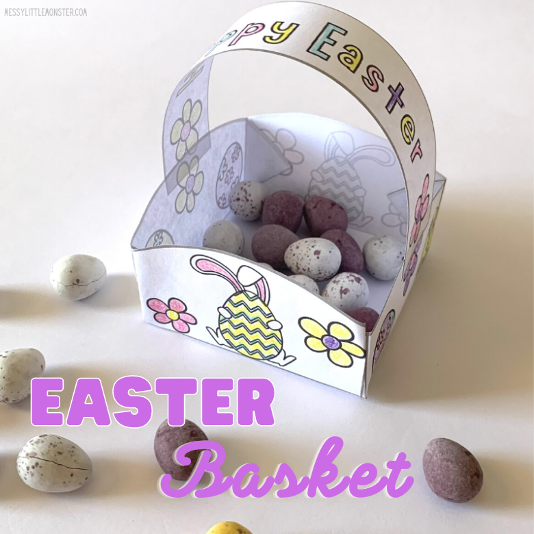 Printable Easter Basket Template Messy Little Monster