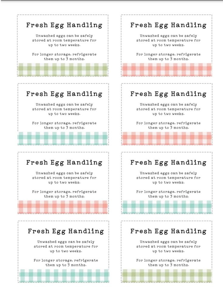 Printable Egg Handling Instructions 4 Cute Free Styles
