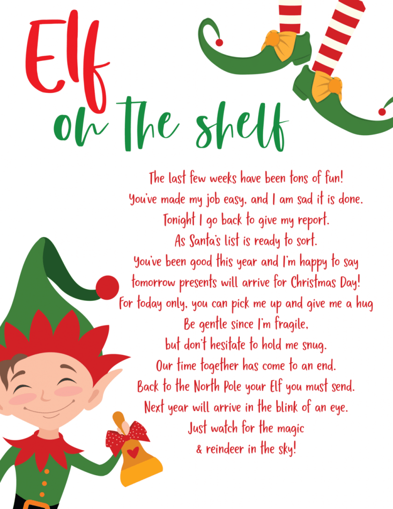 Printable Elf Goodbye Letter Printable Word Searches