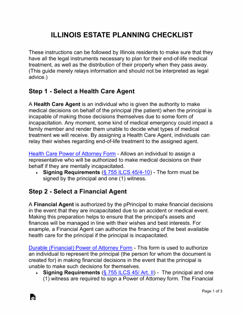 Printable Estate Planning Checklist Volfquest