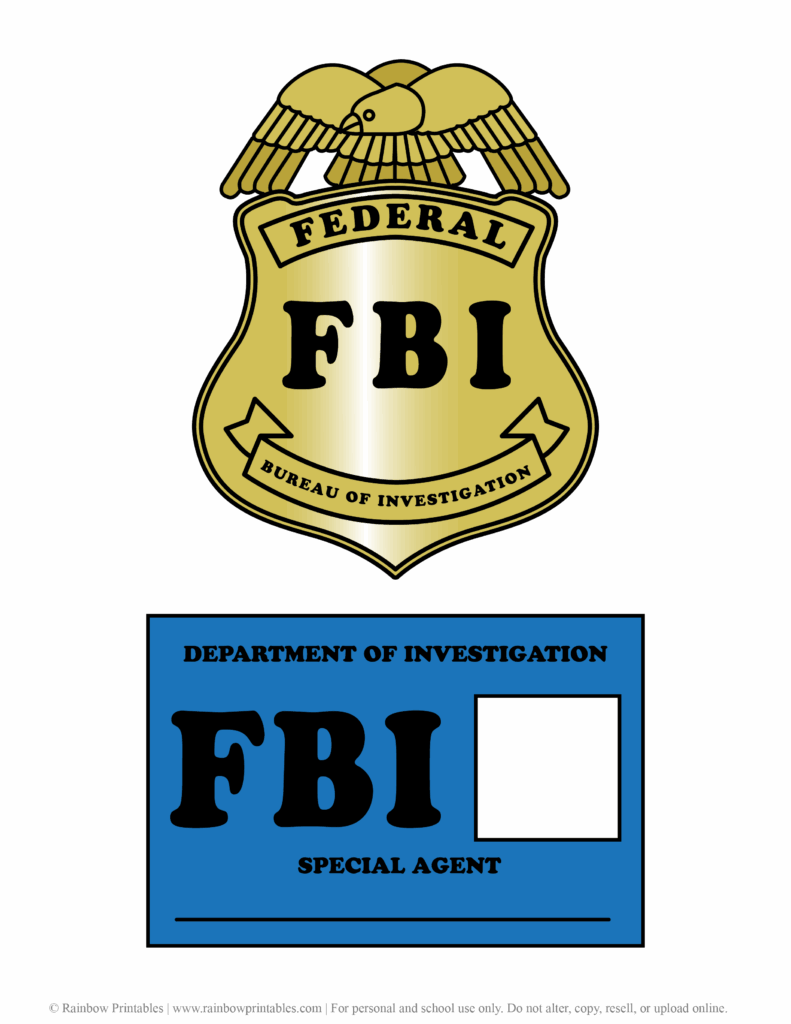 Printable Fbi Badge Template Printable Word Searches