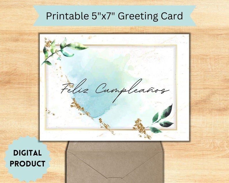 Printable Feliz Cumplea os Card Tarjeta De Cumplea os Spanish 