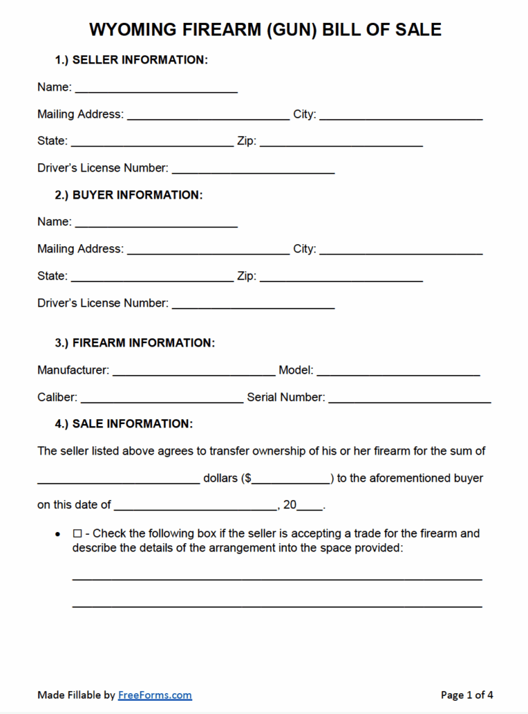 Printable Firearm Transfer Form Printable Forms Free Online