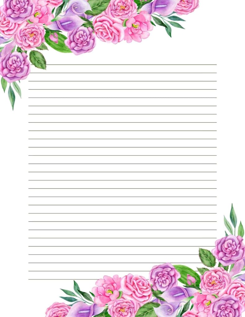 Printable Floral Stationery Paper