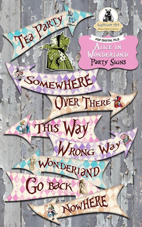 Printable Free Printable Alice In Wonderland Signs